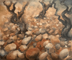 Tableau de vignes taillées en gobelet